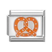 Pretzel Bread - Silver Italy Charm-DY225