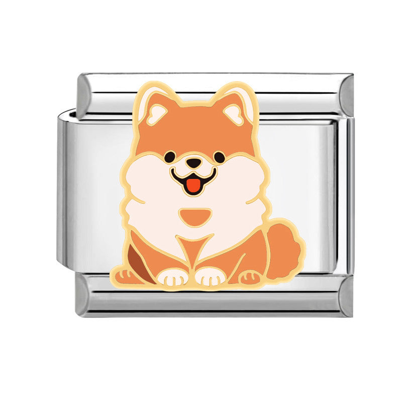 Akita Dog - Silver Italy Charm