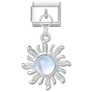 Sun with Diamond- Silver Italy Charm