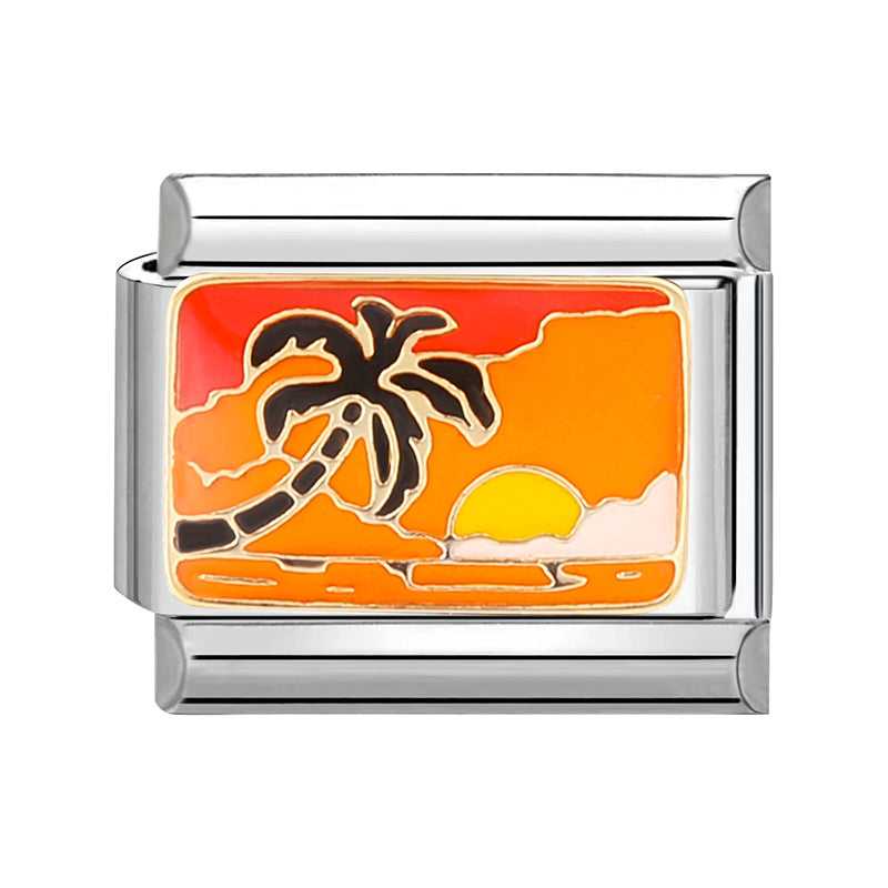 Sunset Beach- Silver Italy Charm
