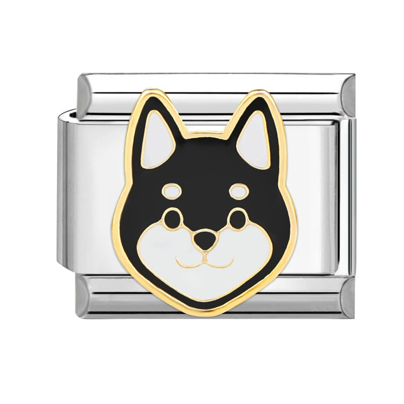 Husky Dog 2- Silver Italy Charm