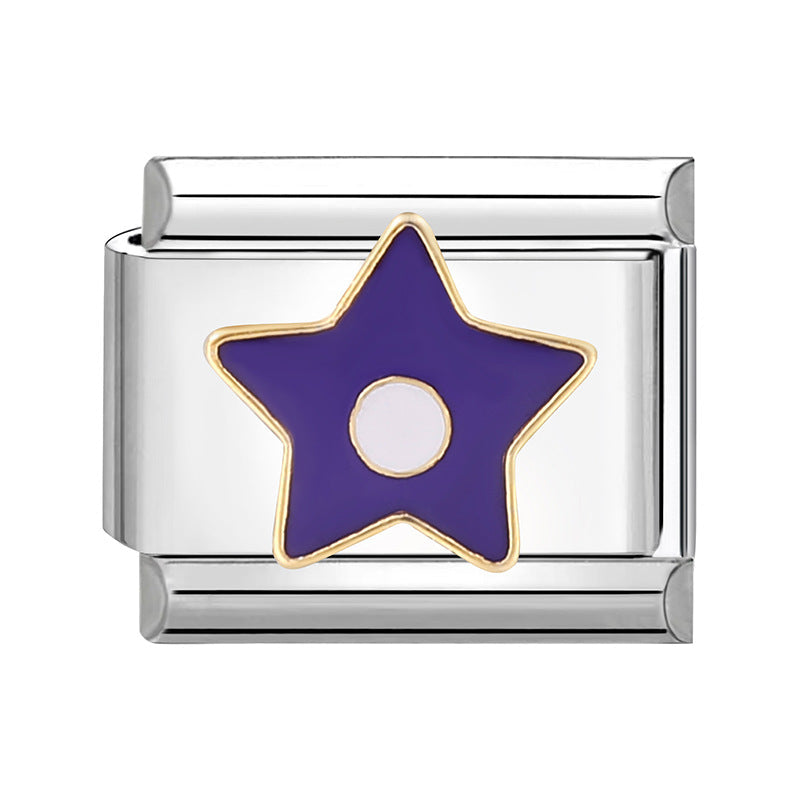 Pueple Star- Silver Italy Charm