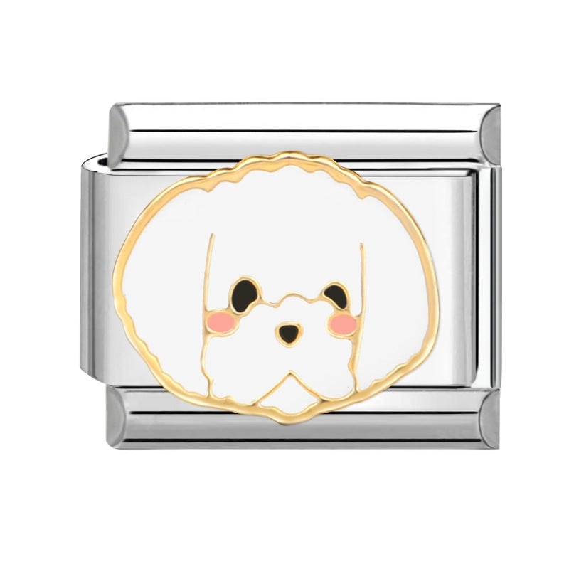 Teacup Poodle Dog - Silver Italy Charm