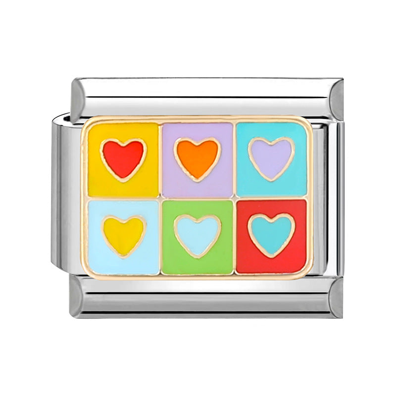 Hearts - Silver Italy Charm