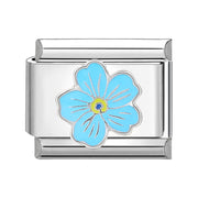 Blue Flower - Silver Italy Charm